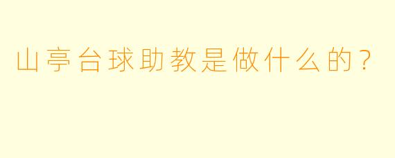 山亭台球助教是做什么的？