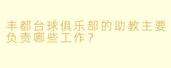 丰都台球俱乐部的助教主要负责哪些工作？
