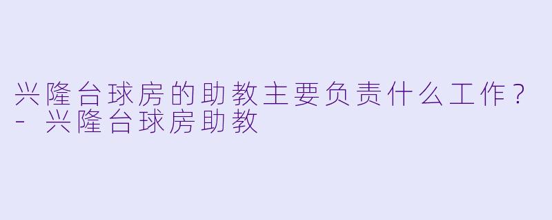 兴隆台球房的助教主要负责什么工作？-兴隆台球房助教