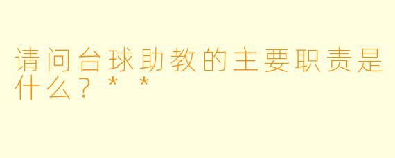 请问台球助教的主要职责是什么?**
