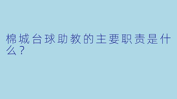 棉城台球助教的主要职责是什么？
