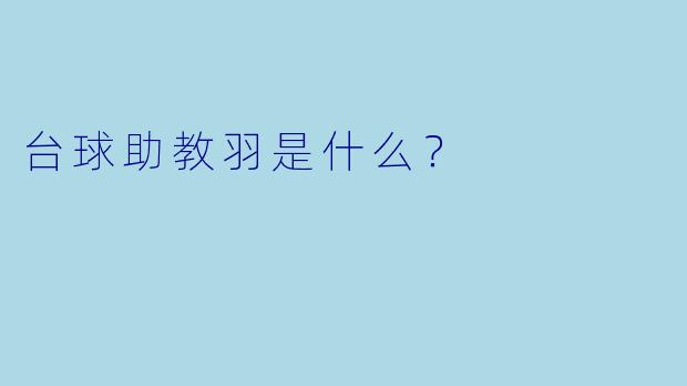 台球助教羽是什么？  