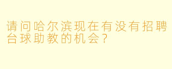 请问哈尔滨现在有没有招聘台球助教的机会?