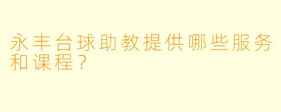 永丰台球助教提供哪些服务和课程？