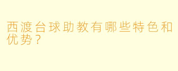 西渡台球助教有哪些特色和优势?
