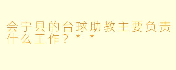 会宁县的台球助教主要负责什么工作？**