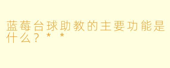 蓝莓台球助教的主要功能是什么?**