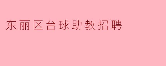 ### 东丽区台球助教招聘公告