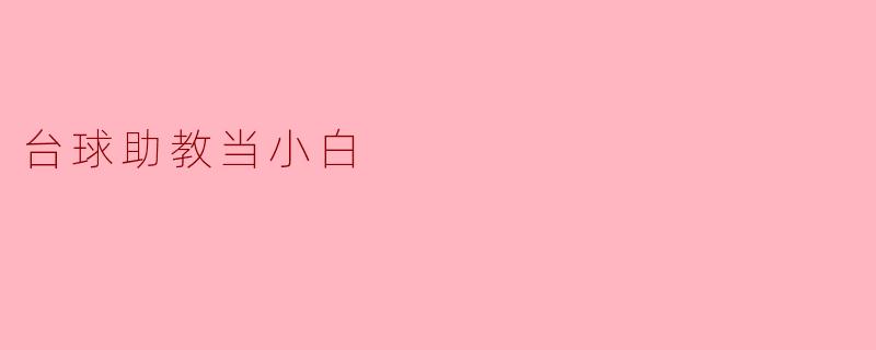 台球助教当小白