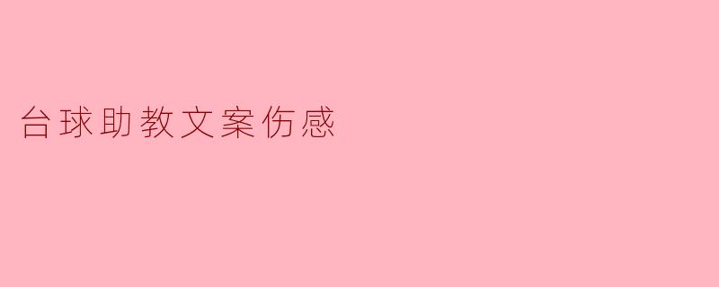 台球助教文案伤感