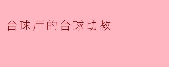 台球厅的台球助教主要负责什么工作?**
