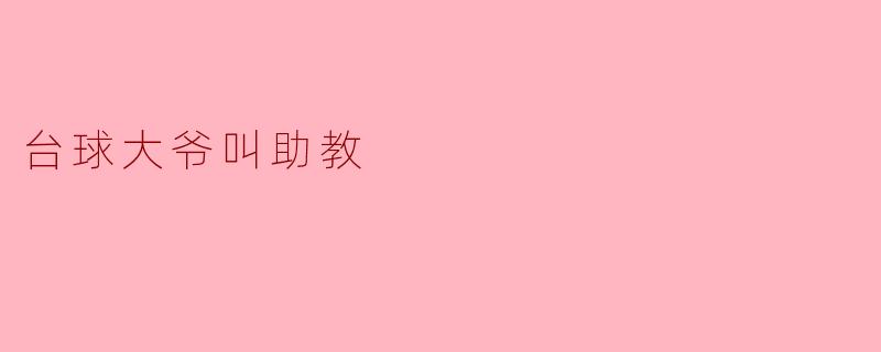 台球大爷与他的助教
