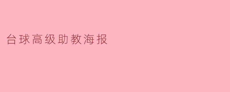台球高级助教海报