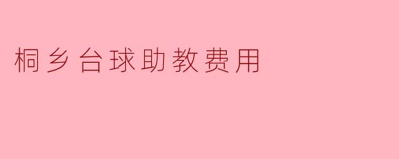桐乡台球助教费用