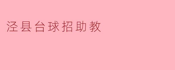 泾县台球招助教