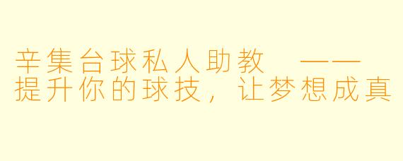 辛集台球私人助教 —— 提升你的球技，让梦想成真
