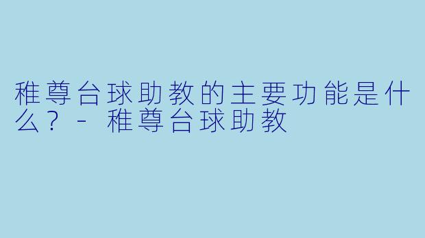 稚尊台球助教的主要功能是什么？-稚尊台球助教