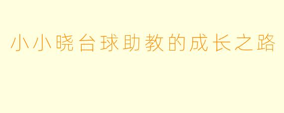 小小晓台球助教的成长之路