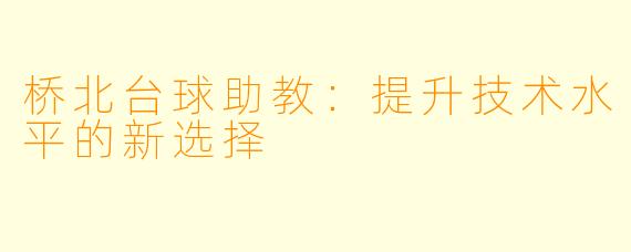 桥北台球助教：提升技术水平的新选择