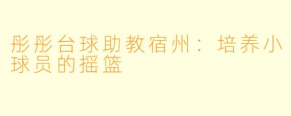 彤彤台球助教宿州:培养小球员的摇篮