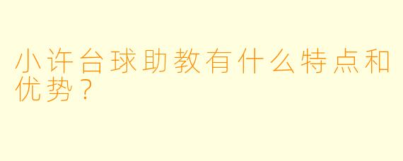 小许台球助教有什么特点和优势？