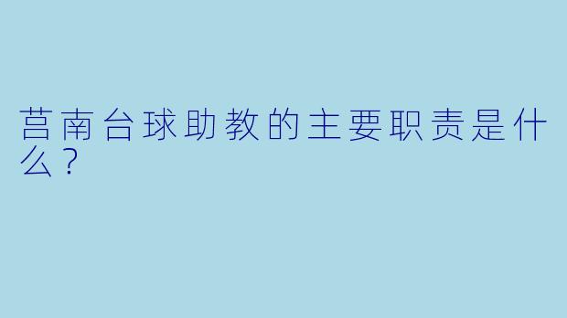 莒南台球助教的主要职责是什么？