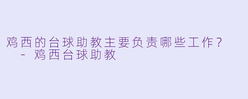 鸡西的台球助教主要负责哪些工作？  -鸡西台球助教