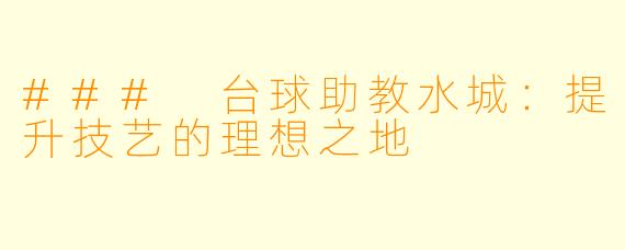 ### 台球助教水城：提升技艺的理想之地