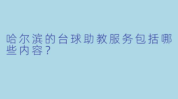 哈尔滨的台球助教服务包括哪些内容？