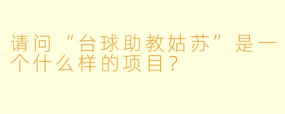 请问“台球助教姑苏”是一个什么样的项目？