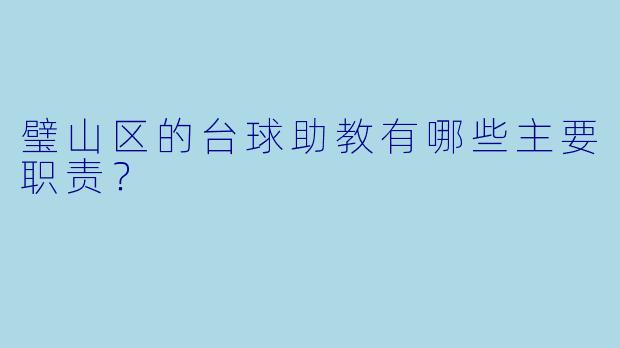 璧山区的台球助教有哪些主要职责？
