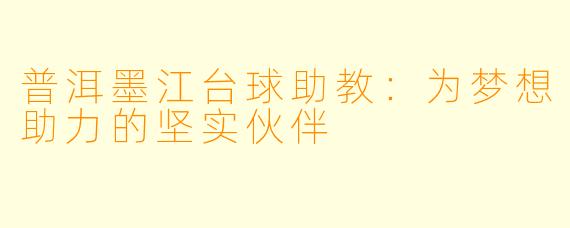 普洱墨江台球助教：为梦想助力的坚实伙伴