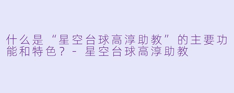 什么是“星空台球高淳助教”的主要功能和特色?