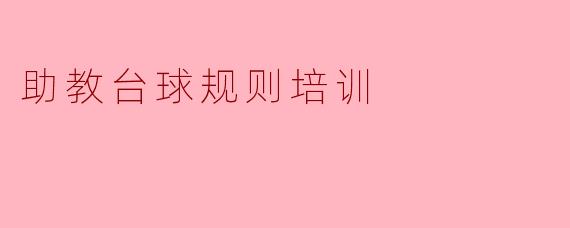 助教台球规则培训