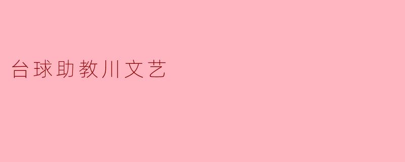 台球助教川文艺