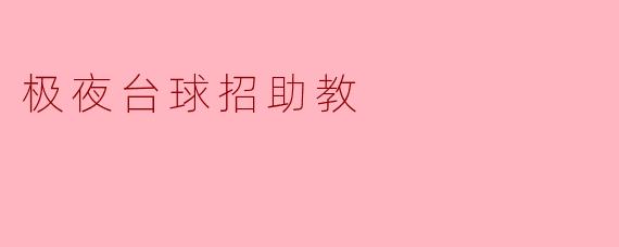 极夜台球招助教