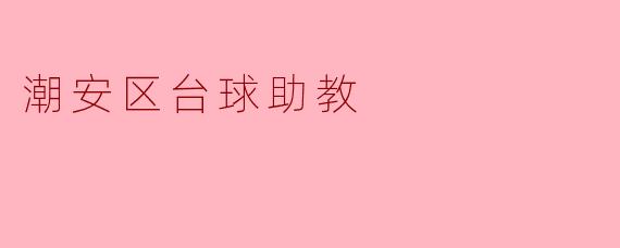### 潮安区台球助教:推广台球运动新风尚