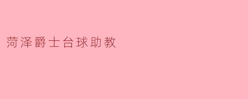 菏泽爵士台球助教