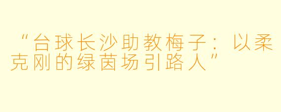 “台球长沙助教梅子：以柔克刚的绿茵场引路人”