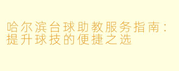 哈尔滨台球助教服务指南:提升球技的便捷之选