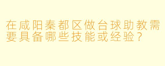 在咸阳秦都区做台球助教需要具备哪些技能或经验?