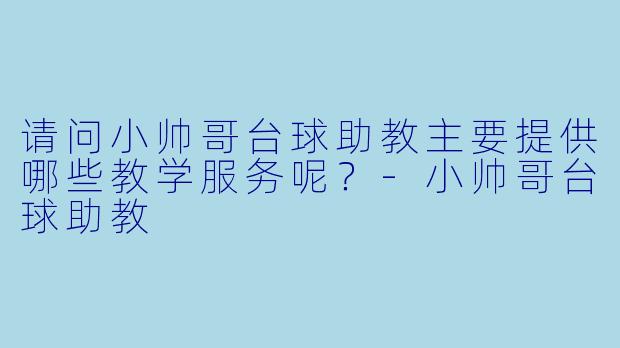 请问小帅哥台球助教主要提供哪些教学服务呢?
