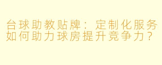 台球助教贴牌：定制化服务如何助力球房提升竞争力？
