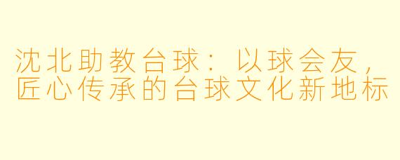 沈北助教台球:以球会友,匠心传承的台球文化新地标