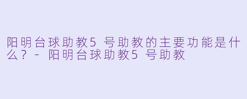 阳明台球助教5号助教的主要功能是什么?