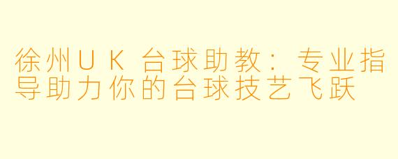 徐州UK台球助教:专业指导助力你的台球技艺飞跃