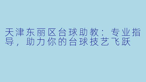 天津东丽区台球助教：专业指导，助力你的台球技艺飞跃