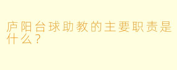 庐阳台球助教的主要职责是什么？