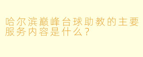 哈尔滨巅峰台球助教的主要服务内容是什么?