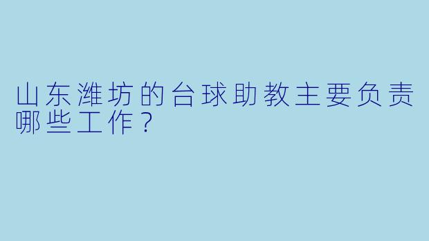 山东潍坊的台球助教主要负责哪些工作？